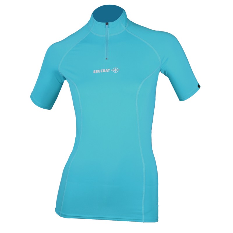 BEUCHAT WOMAN ATOLL RASHGUARD LYCRA (UPF 50+)- MANECA SCURTA - ATOLL BLUE