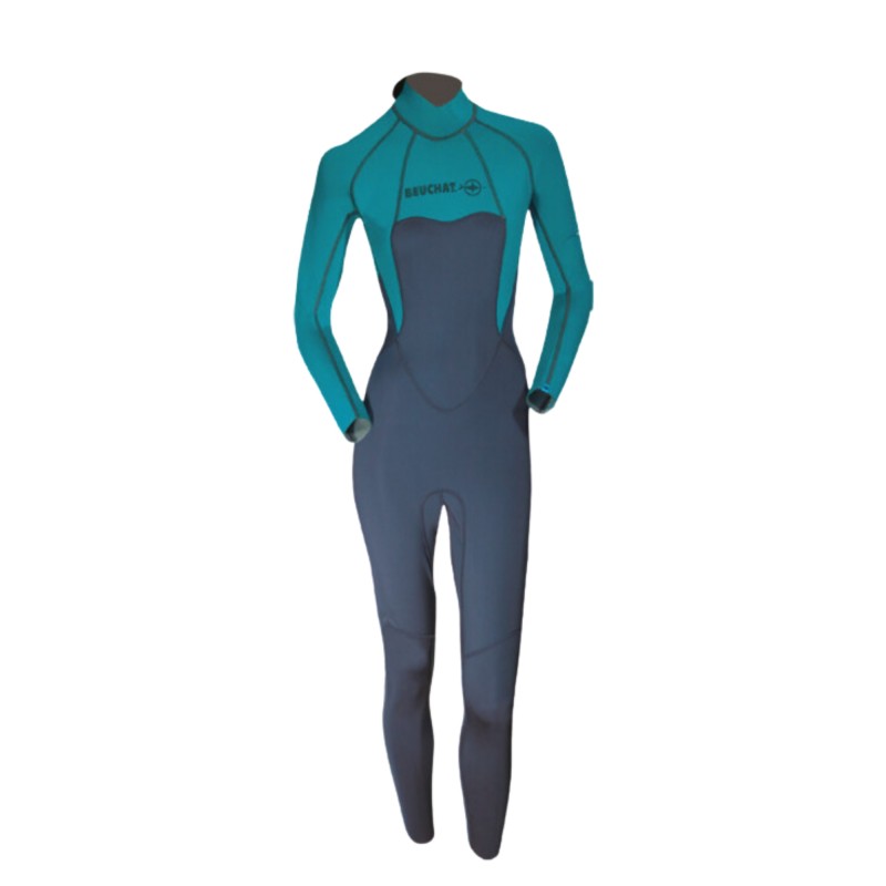 BEUCHAT ATOLL WOMAN 2 MM COSTUM INTREG DIN NEOPREN BACK-ZIP - ATOLL BLUE